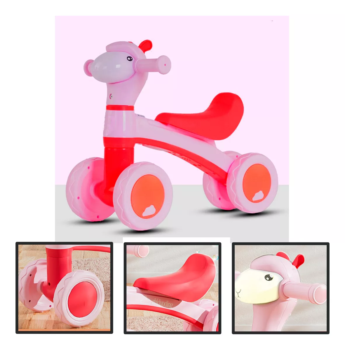 CORREPASILLO ANDADOR CAMINADORA EQUILIBRIO 4 RUEDAS INFANTIL COLOR ROSADO CLARO/ROSA - 1