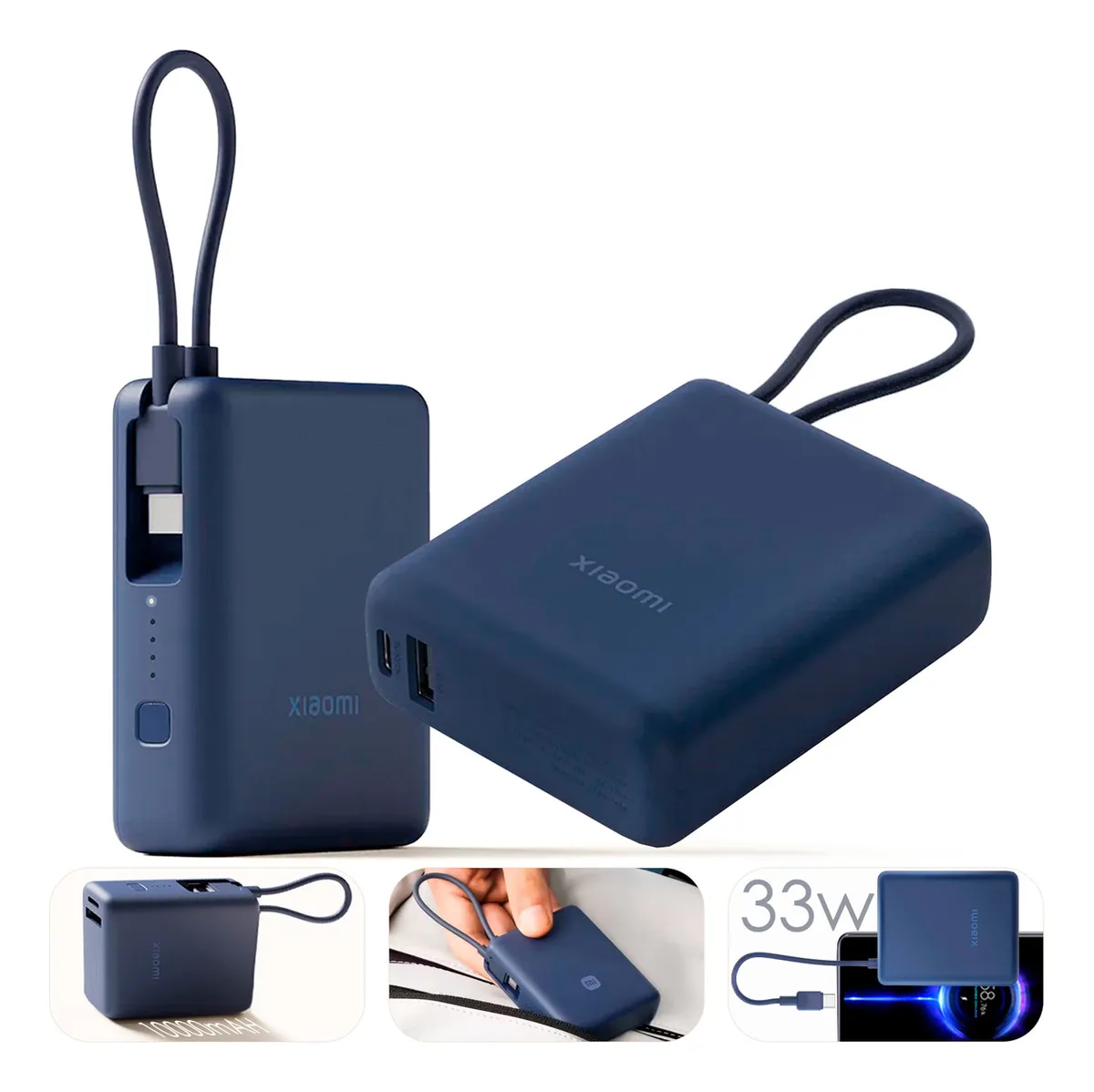 XIAOMI POWERBANK 10000MAH 33W SUPERCARGA CON CABLE - 1