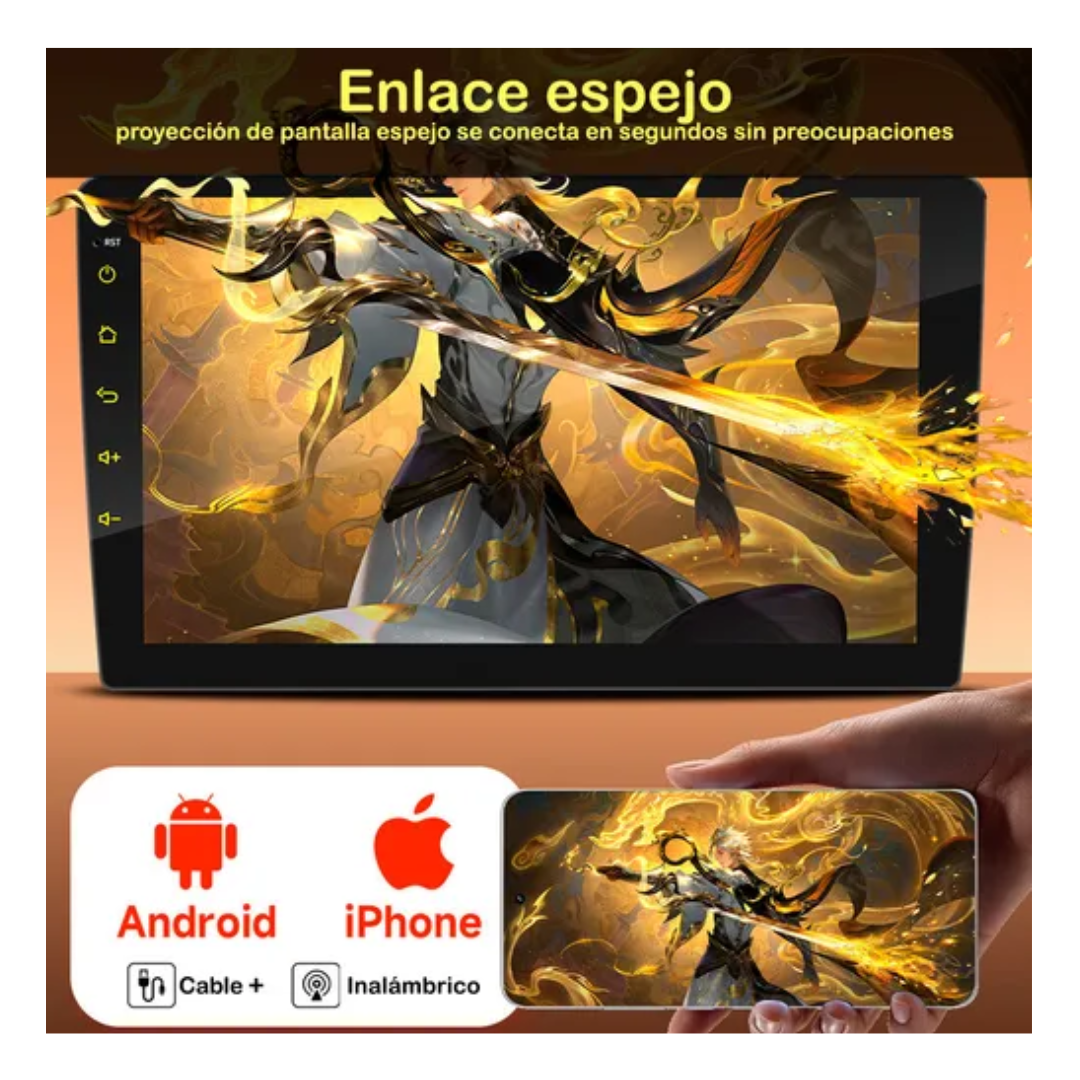 RADIO PANTALLA AUTO TACTIL 10.2 PULGADAS TV ANDROID 11.0 32GB GPS 2GB DE RAM WIFI DUAL BAND 2.4 Y 5G - 6