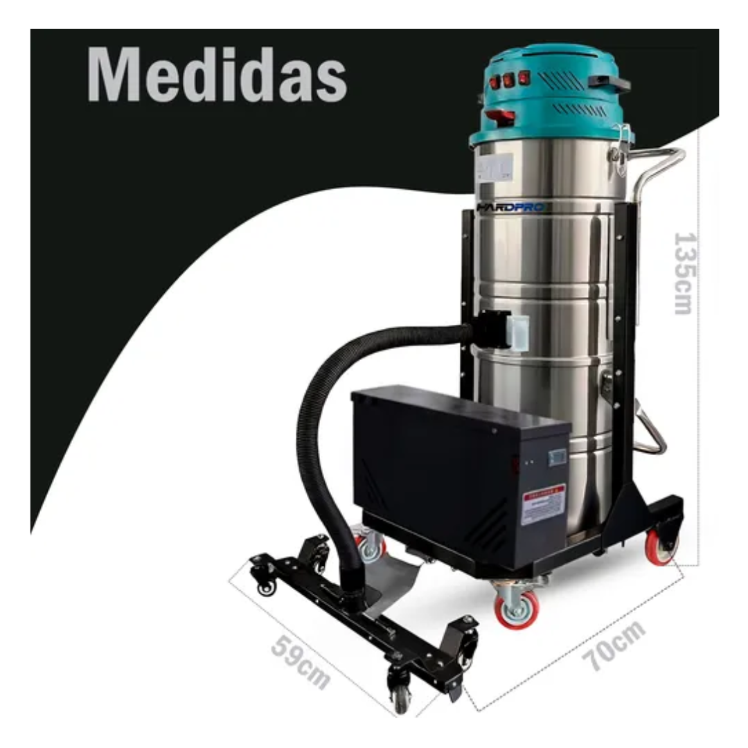 ASPIRADORA INDUSTRIAL HARDPRO 1500W INALAMBRICA 100L 40MM VERDE - 3