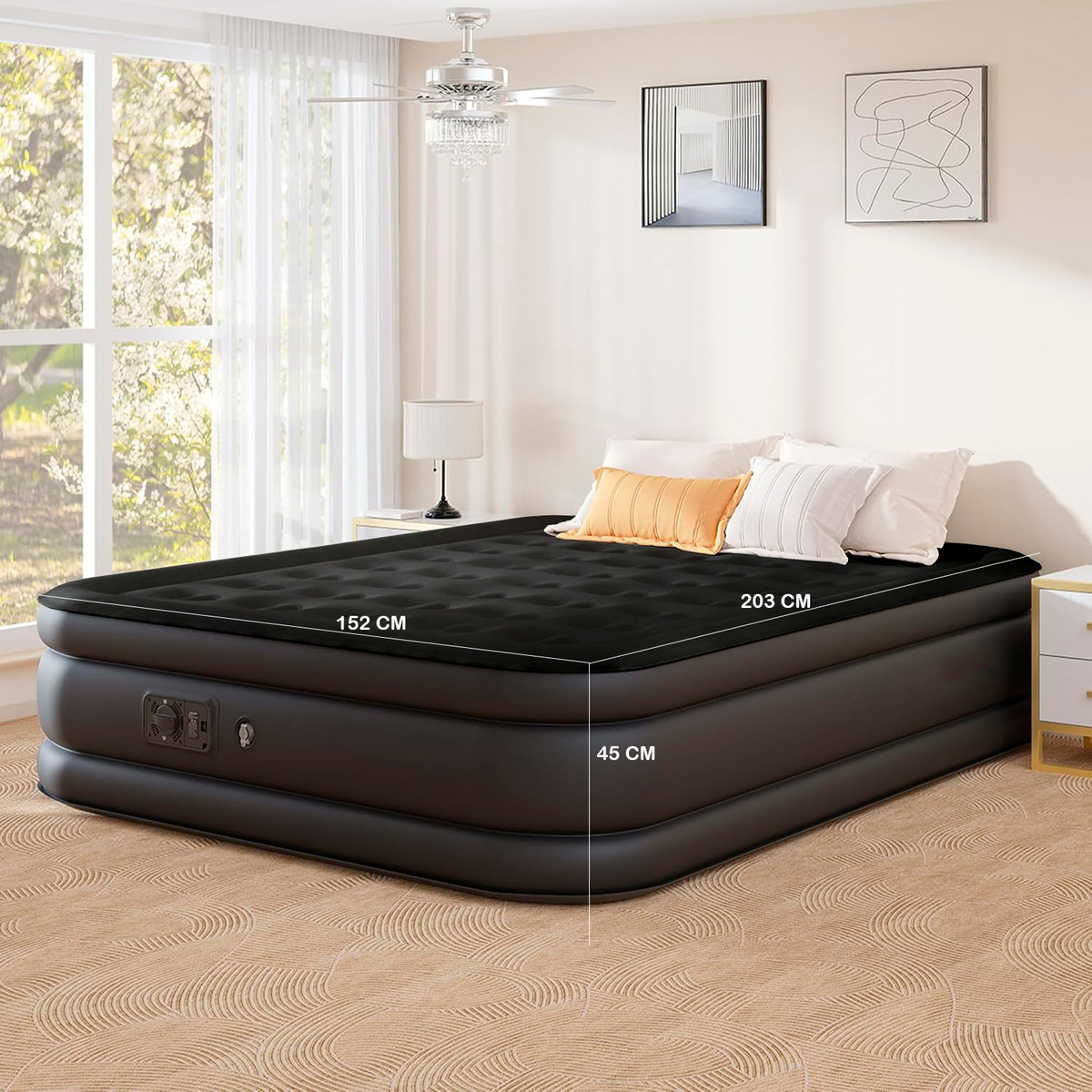 COLCHON CAMA INFLABLE 2 PLAZAS ELE CTRICO 203X152X45 CM - 2