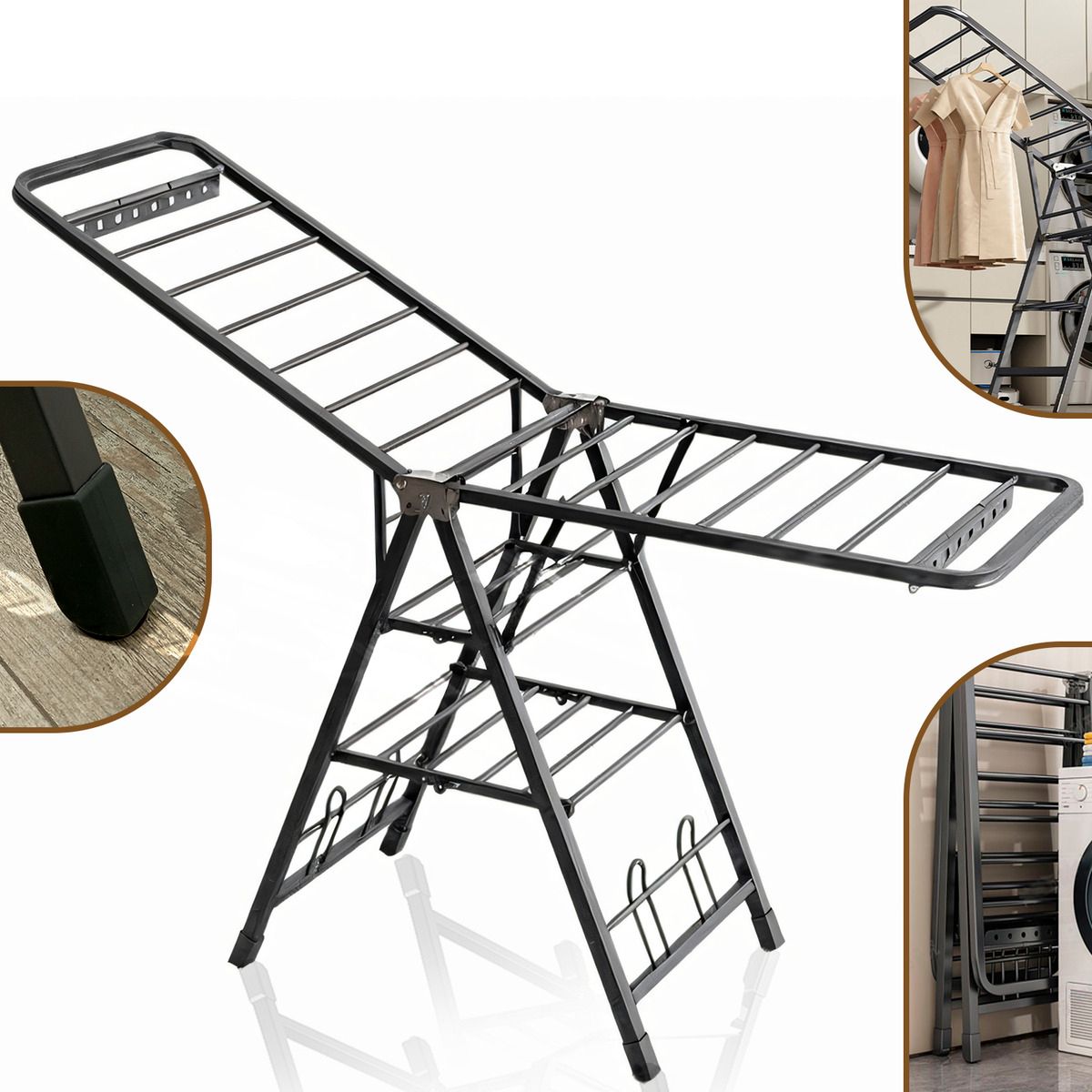 TENDEDERO PLEGABLE PREMIUM BEITI ACERO INOX 170CM 50KG - 1
