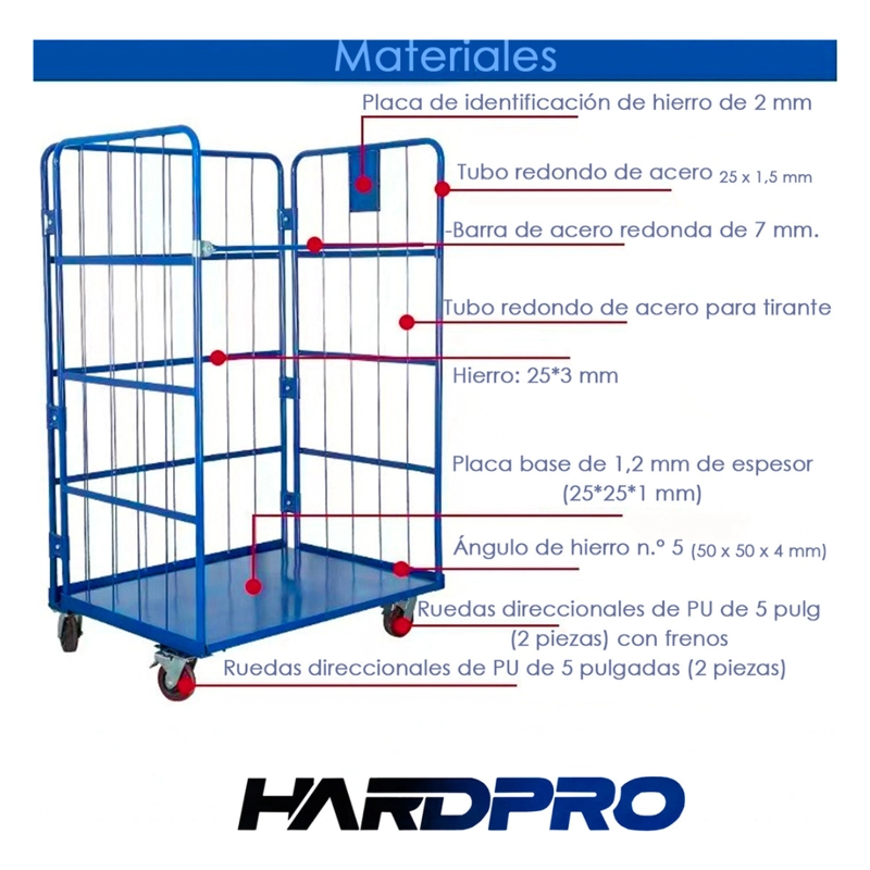 CARRO PICKING PARA BODEGA PLEGABLE ACERO 500KG - 11