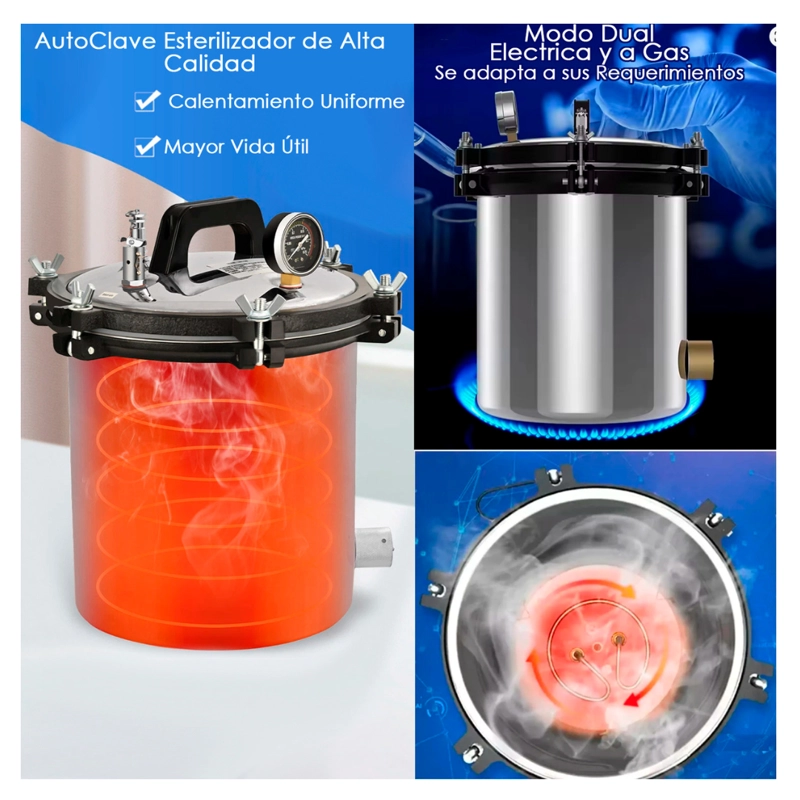 ESTERILIZADOR AUTOCLAVE VERTICAL ACERO INOX GRADO MEDICO - 6