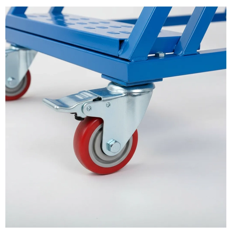 ESCALERA INDUSTRIAL TIPO AVION 6 PELDAÑOS 1,5M + PLATAFORMA AZUL - 11