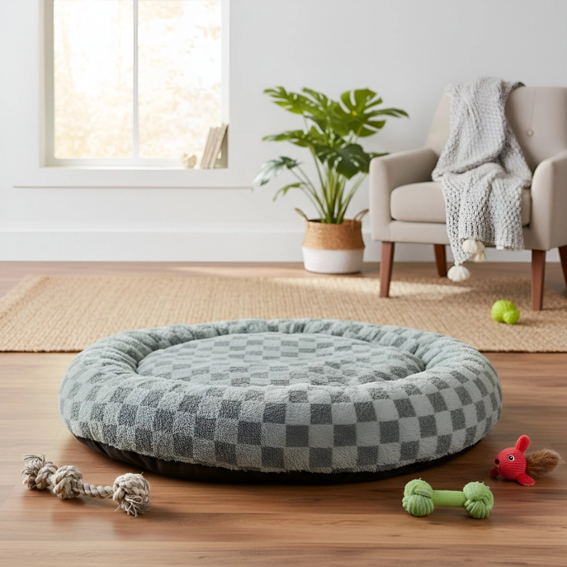 CAMA PERRO PREMIUM LAVABLE ANTIDESLIZANTE 100CM GRIS - 5