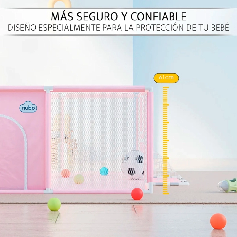 CORRAL BEBE INFANTIL 3EN1 JUEGO MALLA TELA OXFORD 180X120CM VARIOS COLORES - 9
