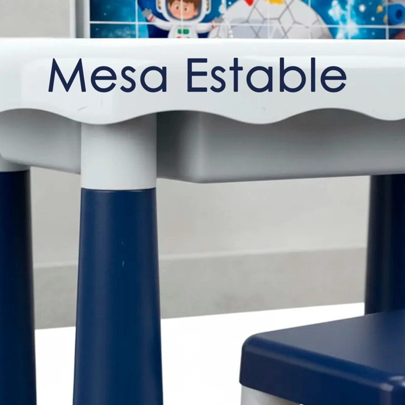 MESA Y SILLA DIDACTICA 6 EN 1 PUZZLE PIZARRA DIBUJOS 160PCS - 6