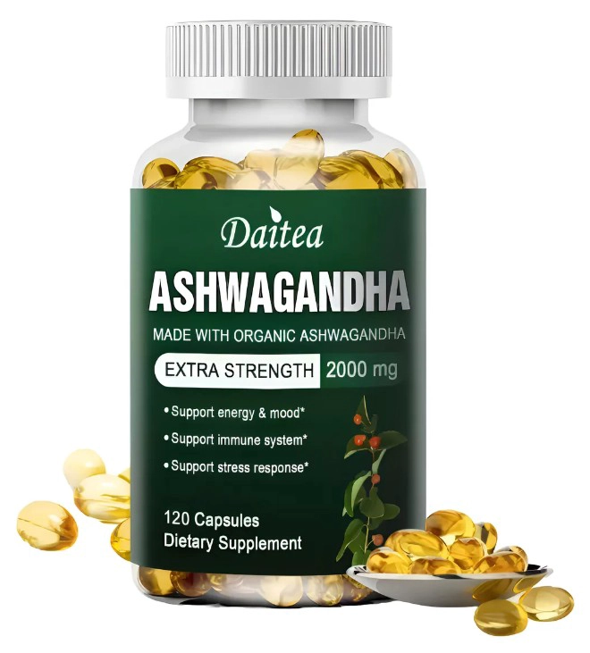 ASHWAGANDHA ORGANICA 2000 MG EXTRA FUERTE 120 CAPSULAS SIN SABOR - 1
