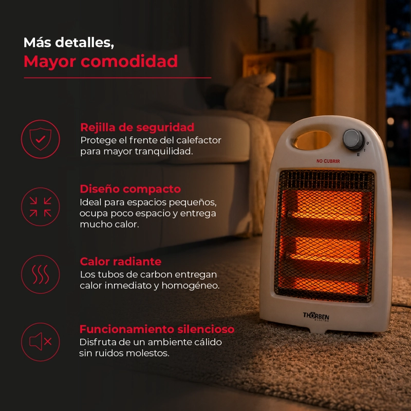 Estufa Electrica 2 potencias Thor Carbon Heat 800 - 3
