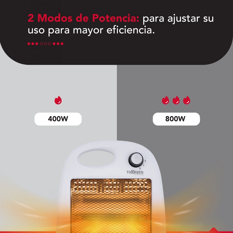 Estufa Electrica 2 potencias Thor Carbon Heat 800 - 5