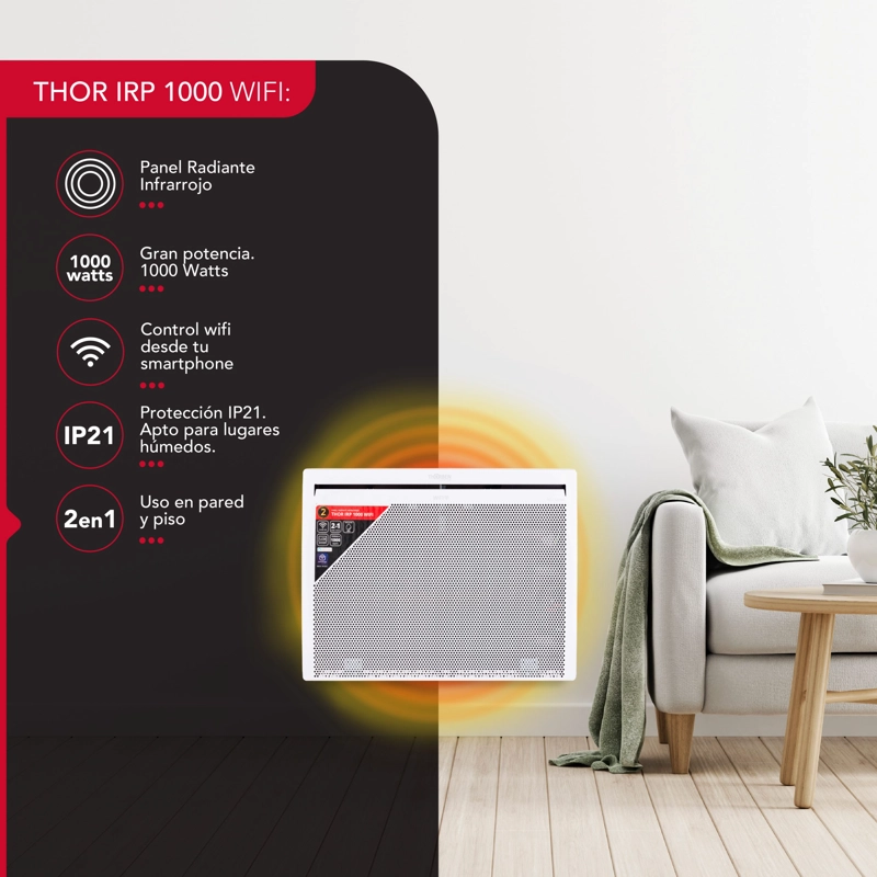 Panel Electrico con Ruedas Wifi Thor IRP 1000W hasta 30 m2 - 3