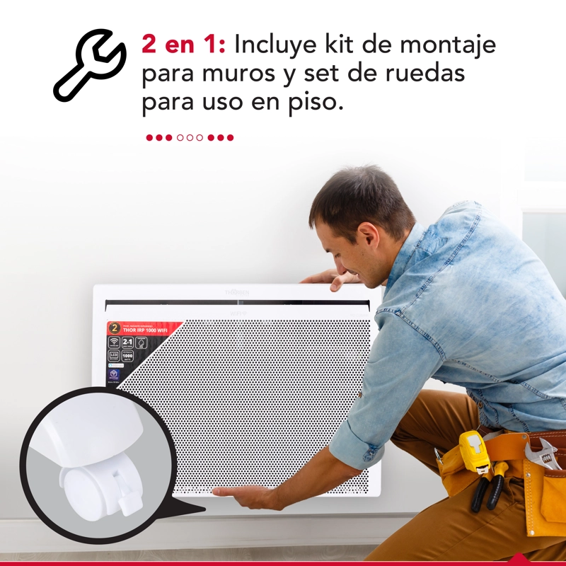 Panel Electrico con Ruedas Wifi Thor IRP 1000W hasta 30 m2 - 4