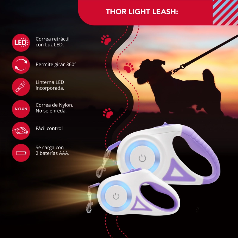 CORREA LUMINOSA THOR LIGHT LEASH M - 2
