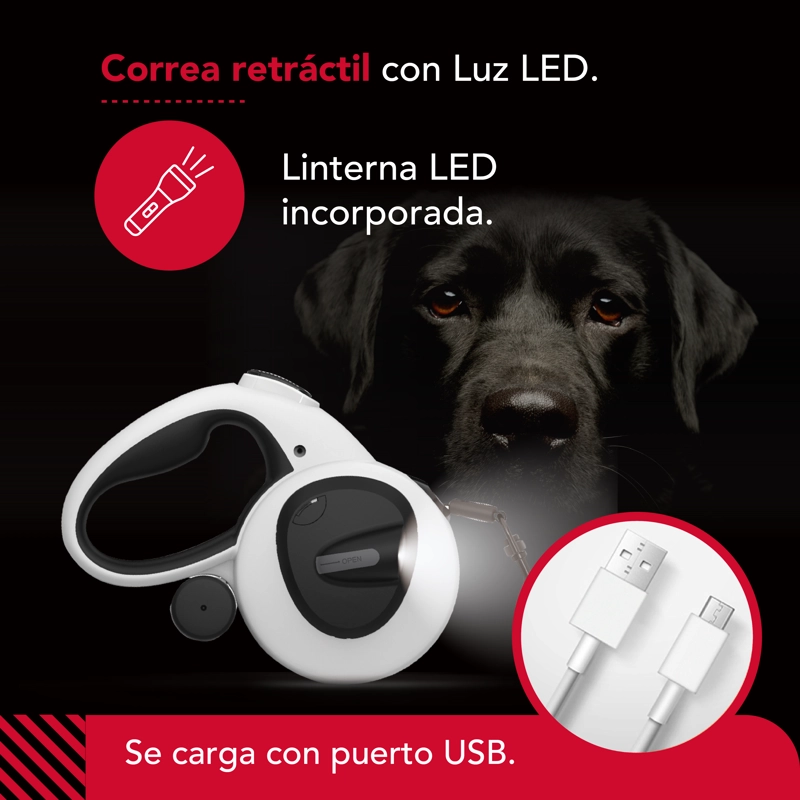 CORREA LUMINOSA THOR USB LIGHT LEASH PLUS M - 3
