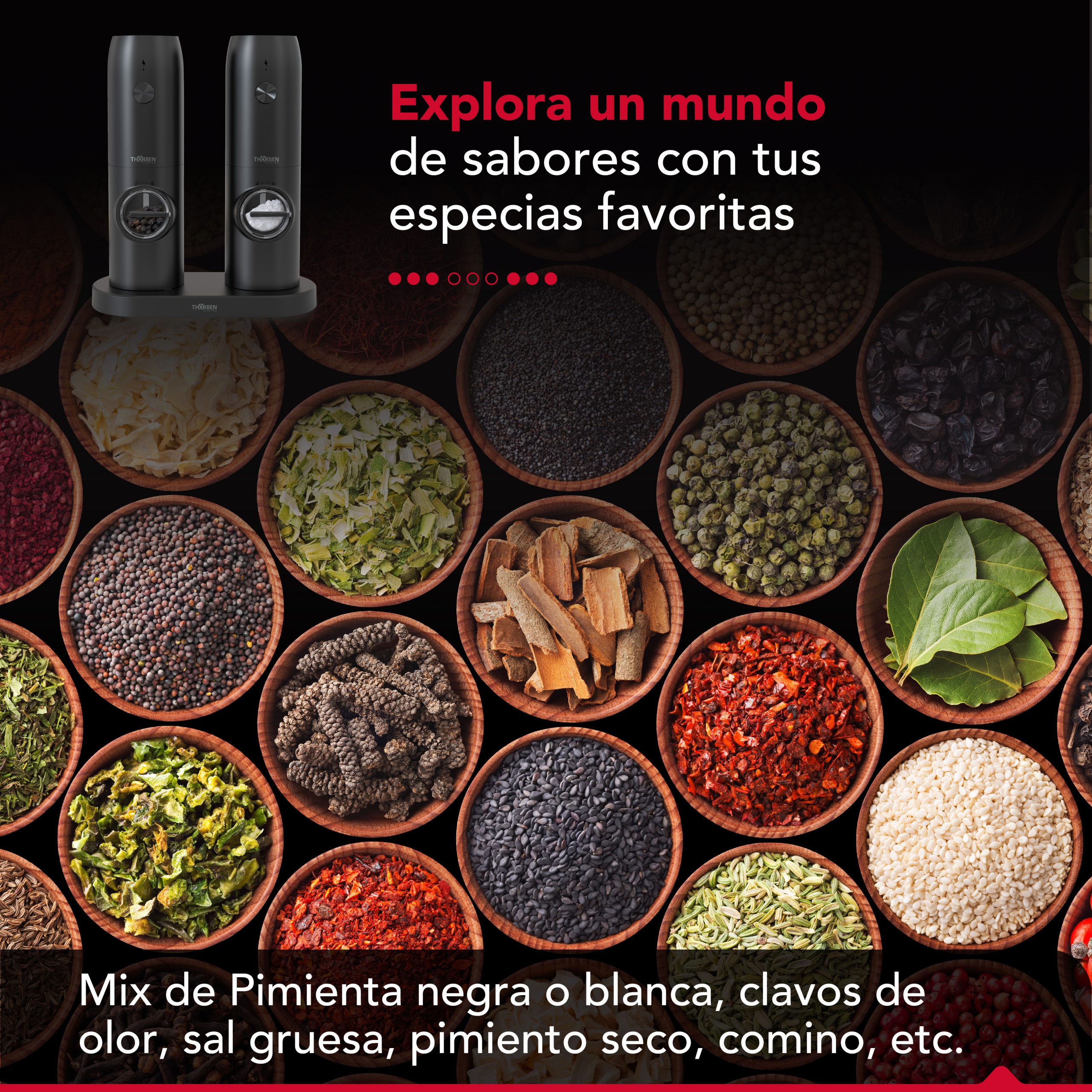 MOLINILLO DE ESPECIAS THOR USB GRINDER SET - 7
