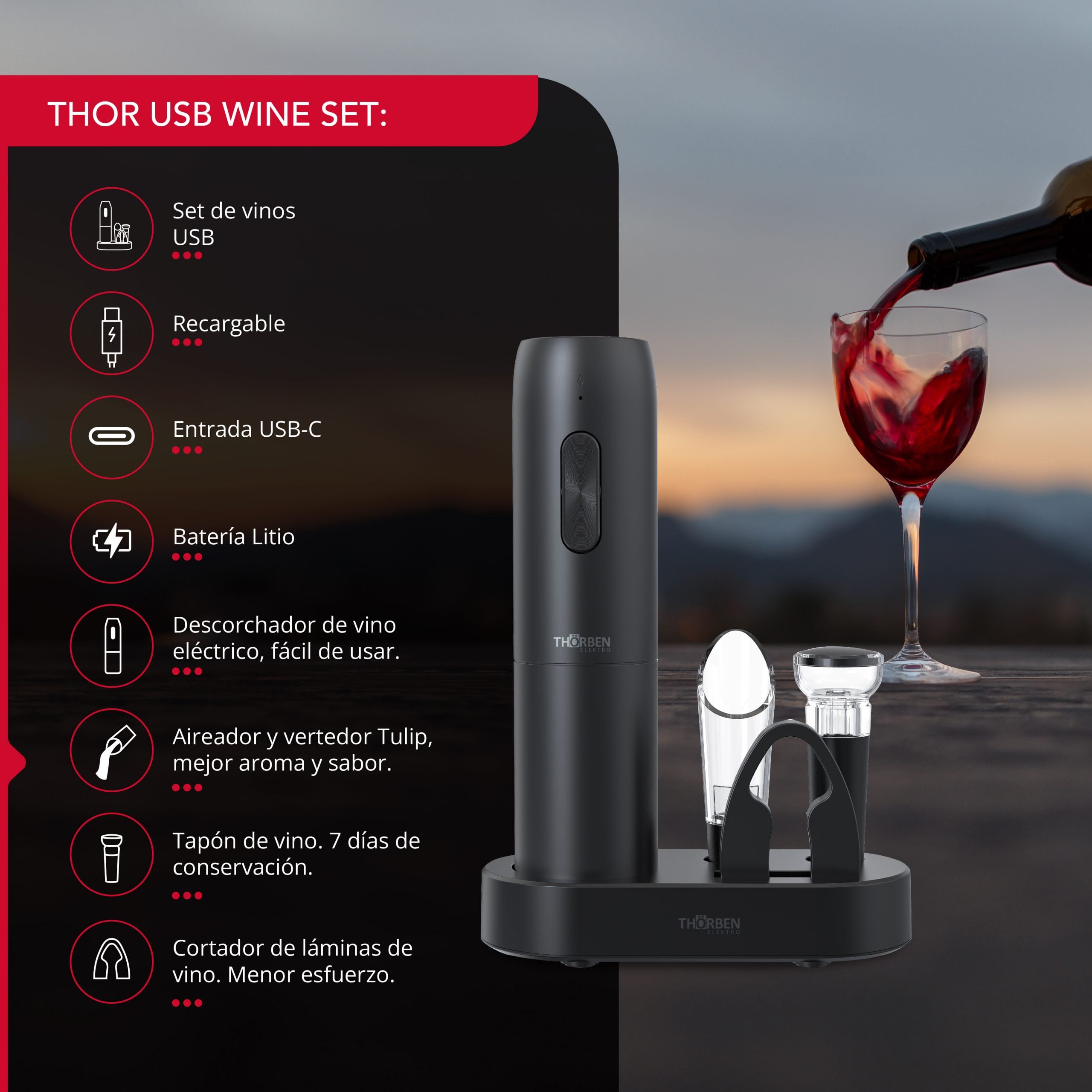 SET DE VINOS THOR USB WINE SET - 2