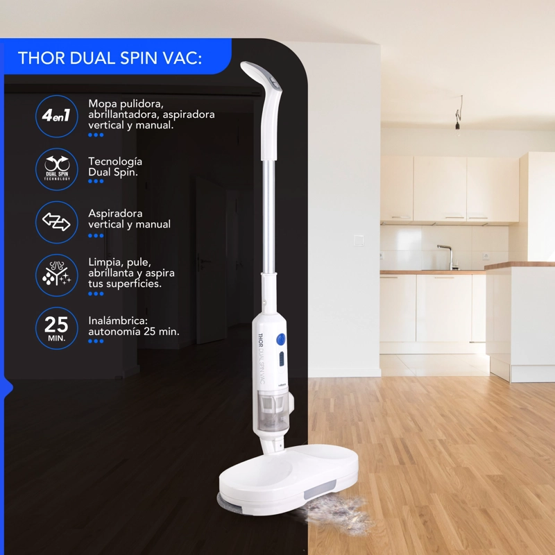 Pulidora y Aspiradora vertical/manual inalambrica Thor Dual Spin Vac - 3