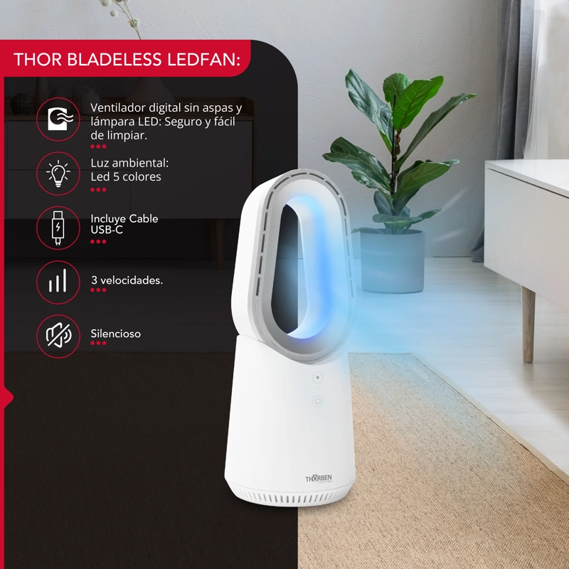 VENTILADOR THORBEN & CALEFACTOR SIN ASPAS THOR BLADELESS PRO - 2