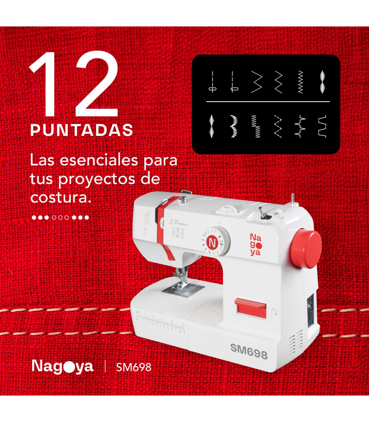 MAQUINA DE COSER NAGOYA 12 PUNTADAS SM 698 - 3