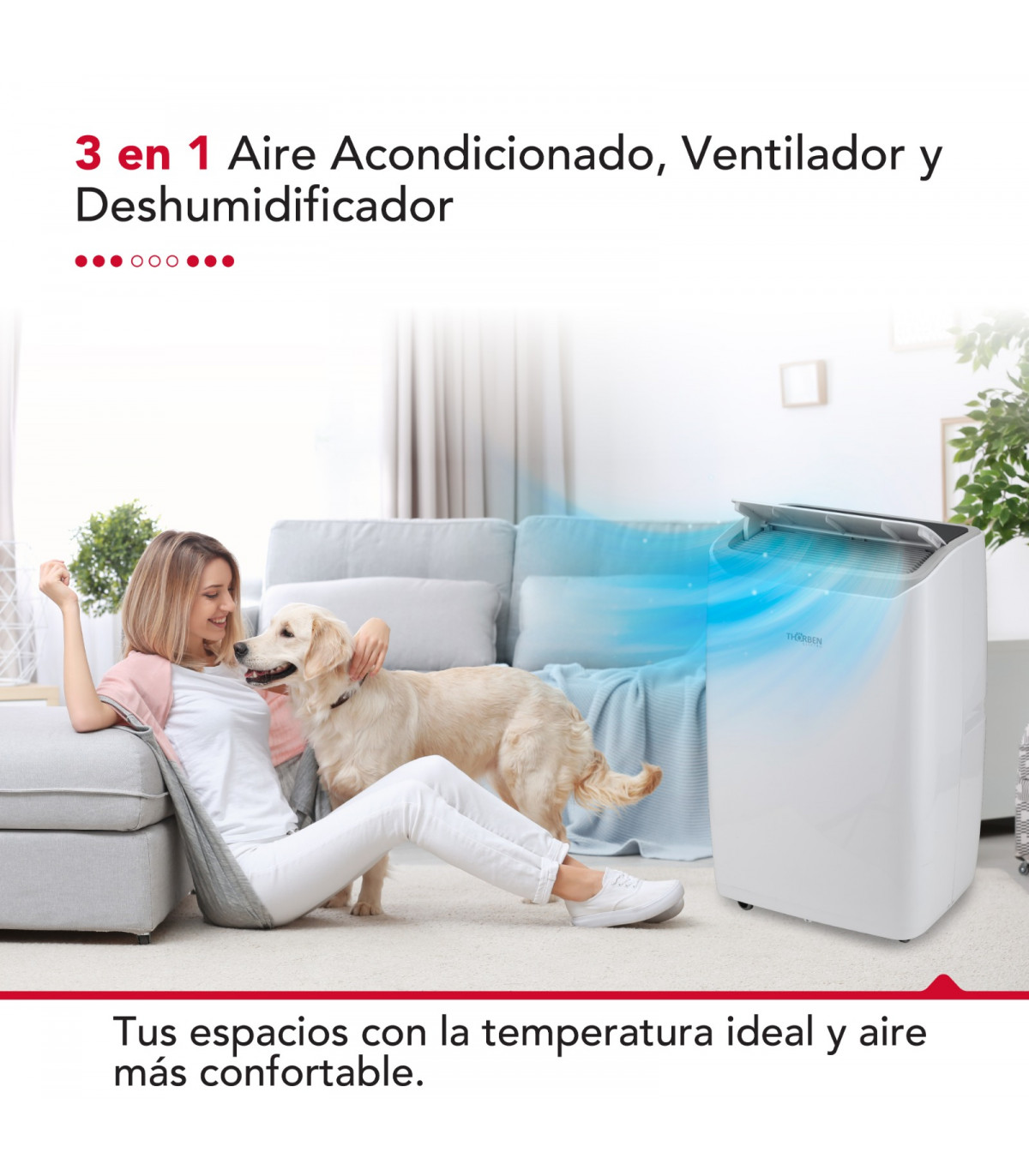 AIRE ACONDICIONADO PORTÁTIL PAC 3EN1 12000 BTU SOLO FRIO - 4