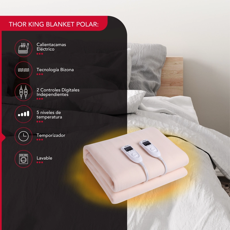 CALIENTACAMA 2 PLAZAS THOR KING BLANKET POLAR - 2