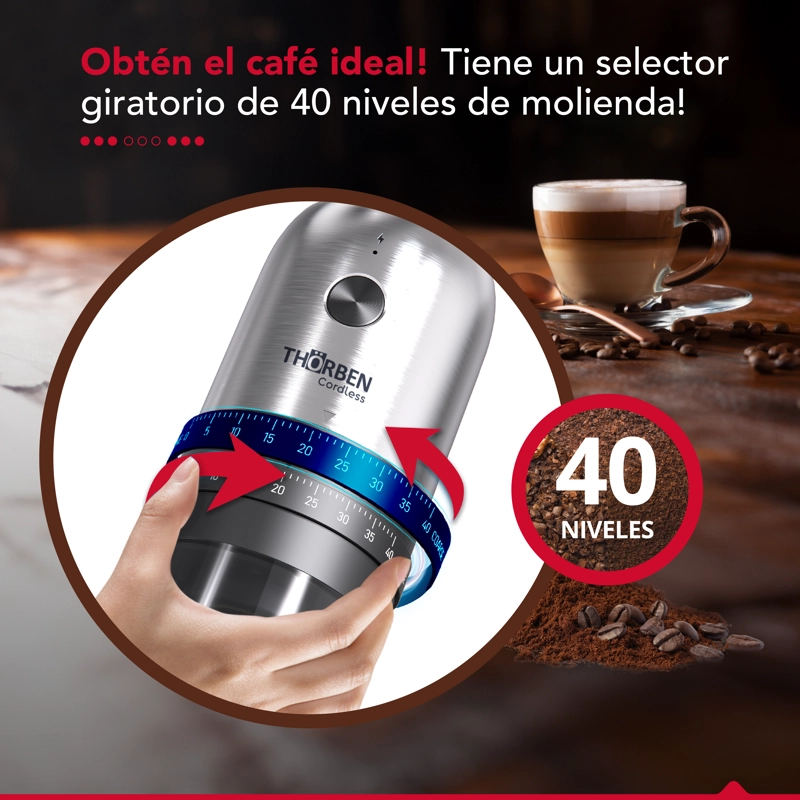 MOLINILLO DE CAFE  USB INOX THOR PROFESSIONAL COFFEE GRINDER - 4