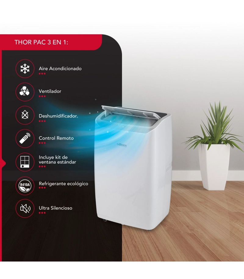 AIRE ACONDICIONADO PORTATIL PAC 3EN1 12000 BTU SOLO FRIO - 3