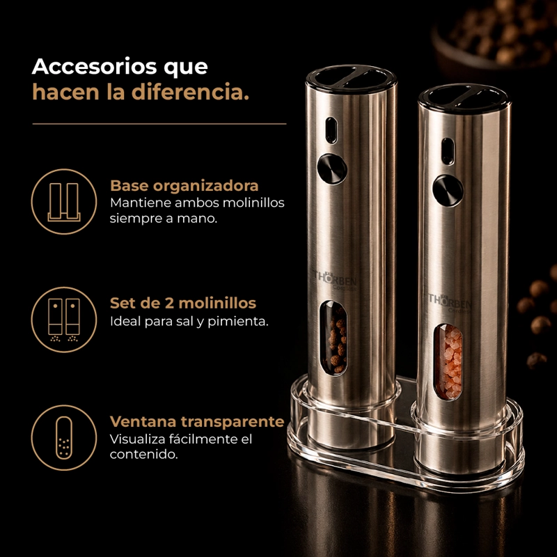 MOLEDOR DE ESPECIAS THOR USB DELUXE GRINDER SET - 6