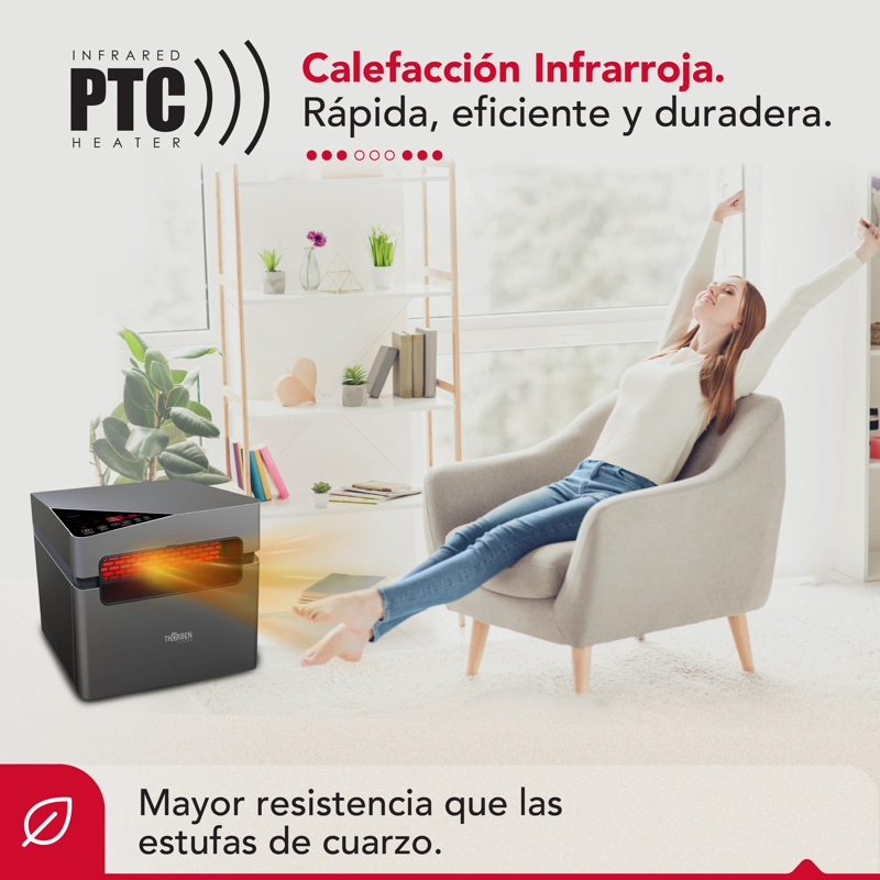 ESTUFA INFRARROJA 2 EN 1 THOR SILVER 1500 WIFI - 3