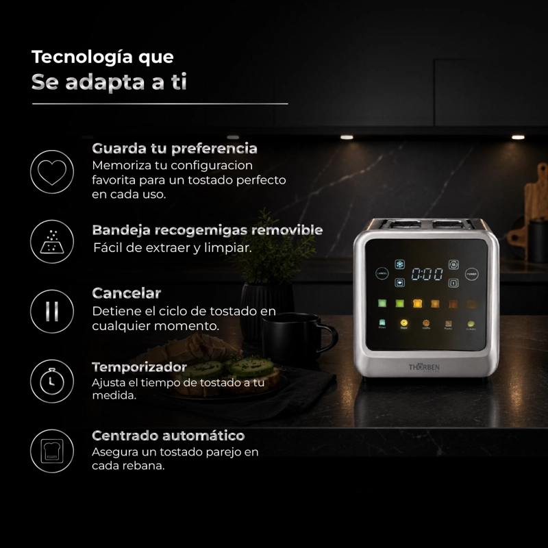 TOSTADOR DIGITAL THOR DIGITOAST 4 REBANADAS - 3