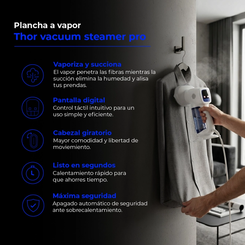 PLANCHA A VAPOR CON SUCCION THOR VACUUM STEAMER PRO - 2