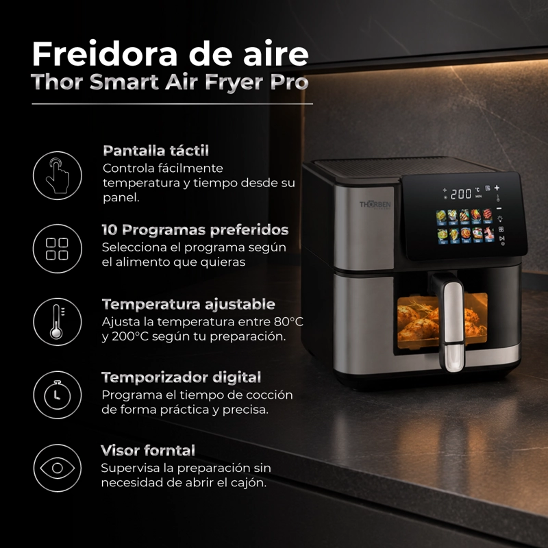 FREIDORA DE AIRE DIGITAL THOR SMART AIR FRYER PRO 8,8 L - 2