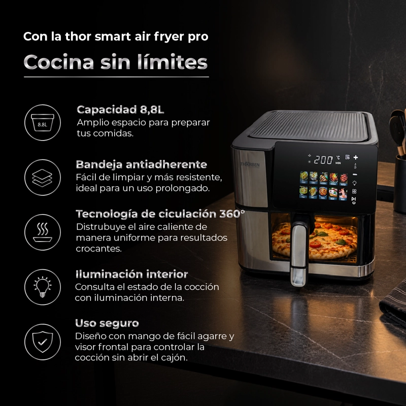 FREIDORA DE AIRE DIGITAL THOR SMART AIR FRYER PRO 8,8 L - 3