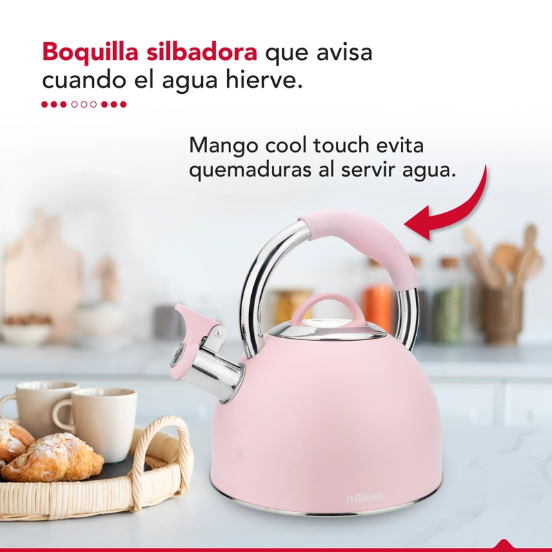 TETERA THOR TEA TIME ROSA 2.5L ACERO INOXIDABLE SILBADORA - 7