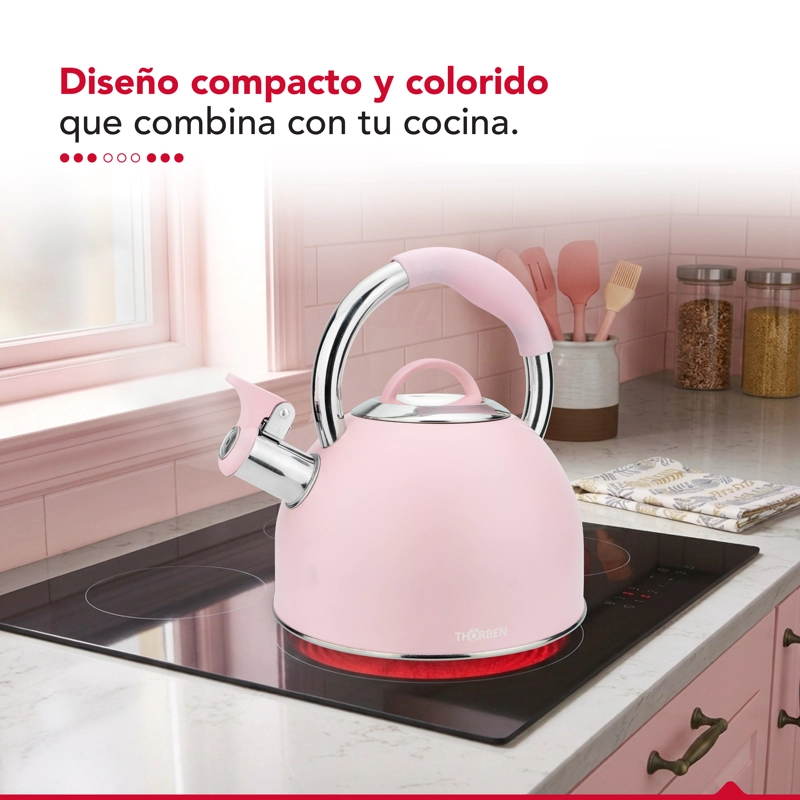 TETERA THOR TEA TIME ROSA 2.5L ACERO INOXIDABLE SILBADORA - 8