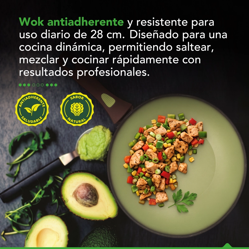 WOK ANTIADHERENTE THOR AVOCADO 28 CM - 4