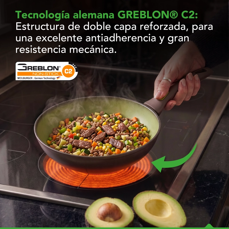WOK ANTIADHERENTE THOR AVOCADO 28 CM - 5