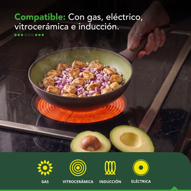 WOK ANTIADHERENTE THOR AVOCADO 28 CM - 8
