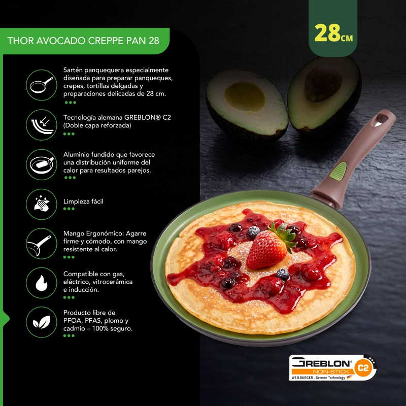 SARTE N PARA CREPES THOR AVOCADO 28 CM - 3