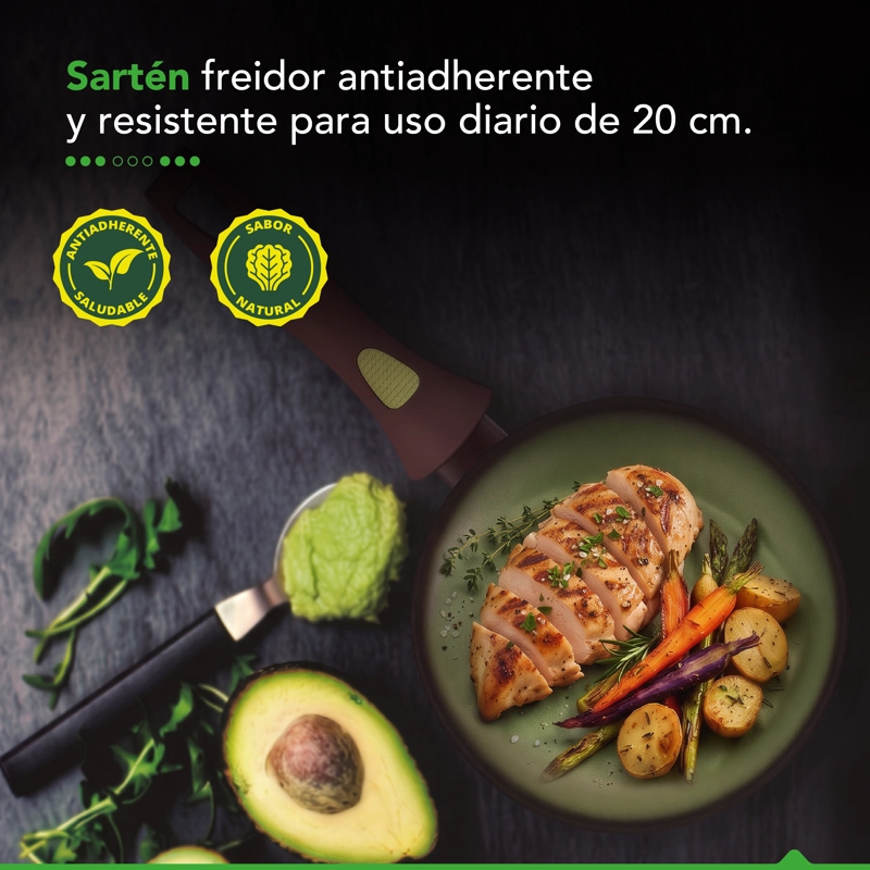 SARTE N ANTIADHERENTE THOR AVOCADO 20 CM - 4