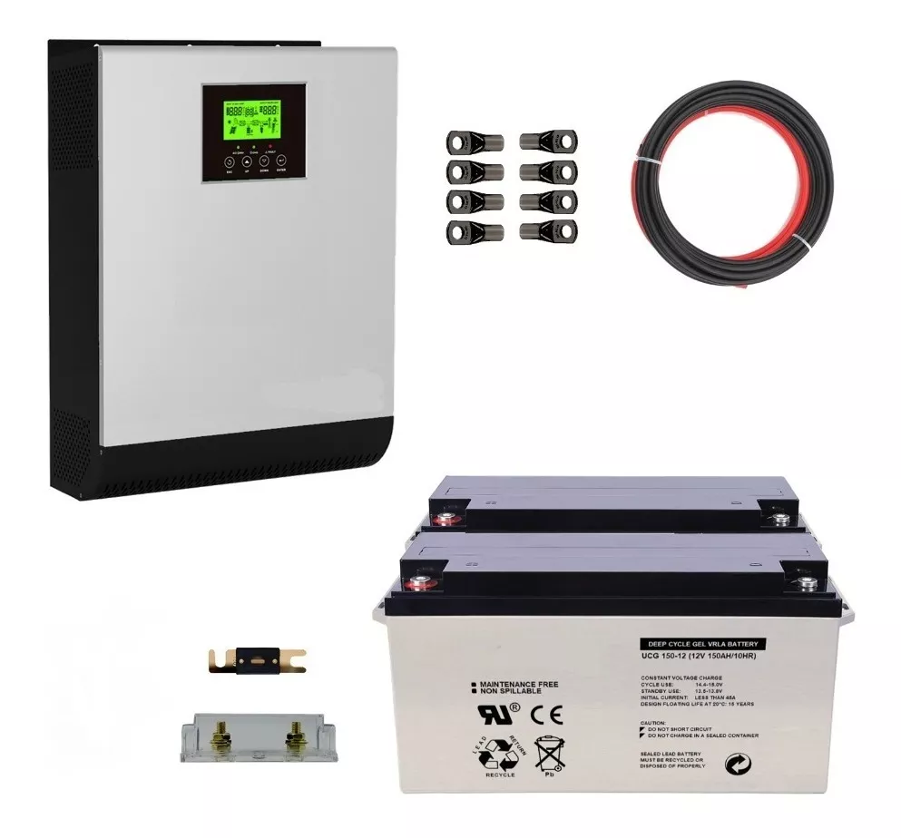 KIT UPS 1000 W RESPALDO CON ENERGÍA SOLAR CORTE LUZ - 1