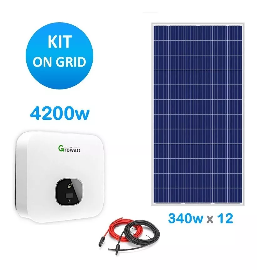 KIT SOLAR FOTOVOLTAICO 4000W ON GRID PANELES SOLARES - 1