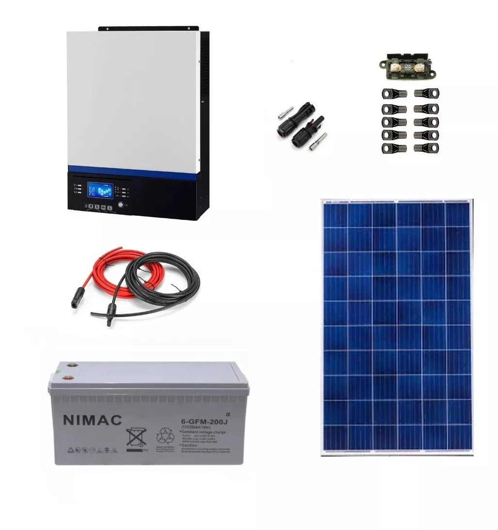 KIT SOLAR FOTOVOLTAICO 3000W HÍBRIDO MEDIO ALTO CONSUMO - 1
