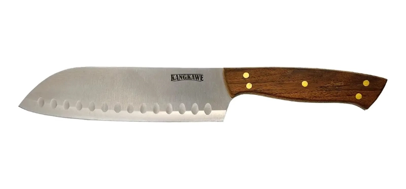 CUCHILLO SANTOKU KANGKAWE DE ACERO INOXIDABLE PARA CARNE Y VERDURA MARRON - 1