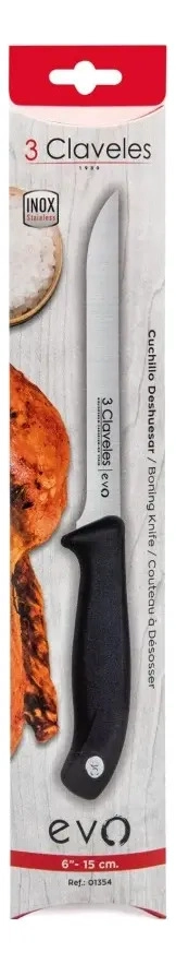 CUCHILLO DE COCINA 3 CLAVELES EVO PARA DESHUESAR CON HOJA DE ACERO INOXIDABLE Y 15 CM - 3