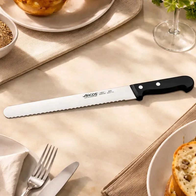CUCHILLO PANERO ARCOS UNIVERSAL ACERO INOXIDABLE 30CM MANGO PLASTICO NEGRO - 2