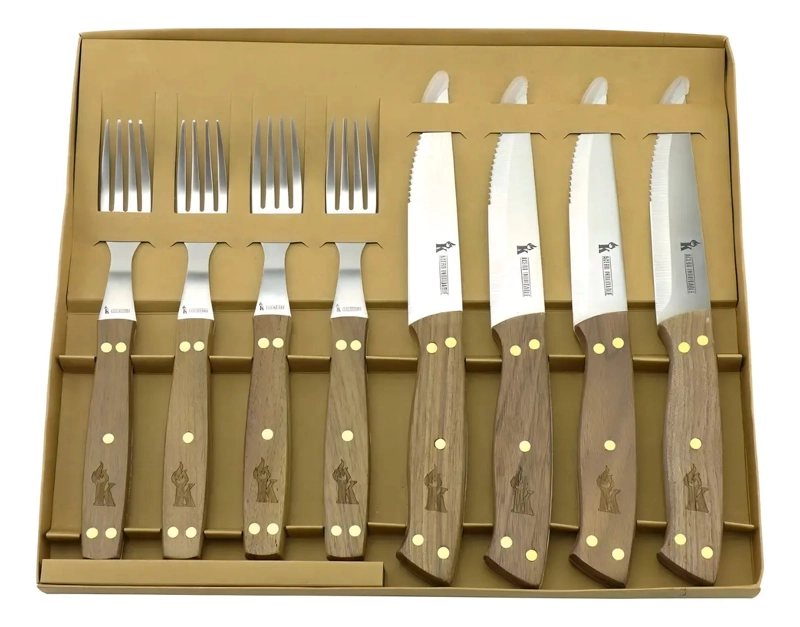 SET 8 PIEZAS CUCHILLOS + TENEDOR KANGKAWE PREMIUM COCINA - 2
