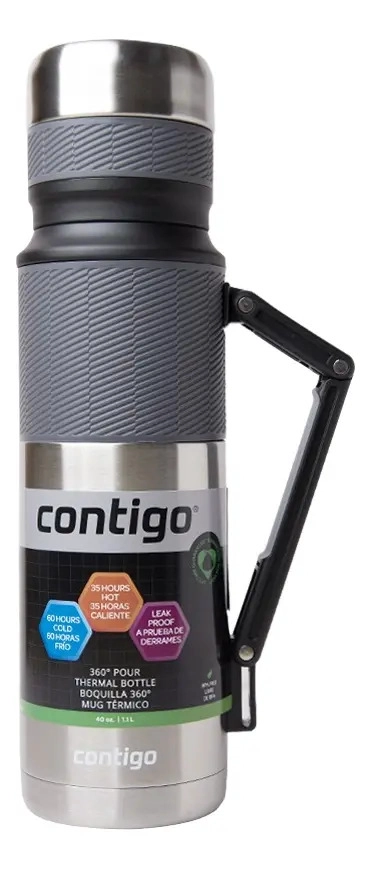 TERMO 1200ML DE ACERO COLOR PLATA - CONTIGO COLOR PLATEADO - 1