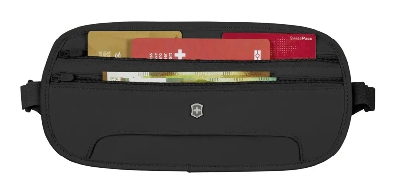 BANANO VICTORINOX CINTURON DE VIAJE RIÑONERA RFID BLOQUEO NEGRO LISO - 1